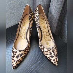 Sam Edelman Hazel leopard calf hair heels